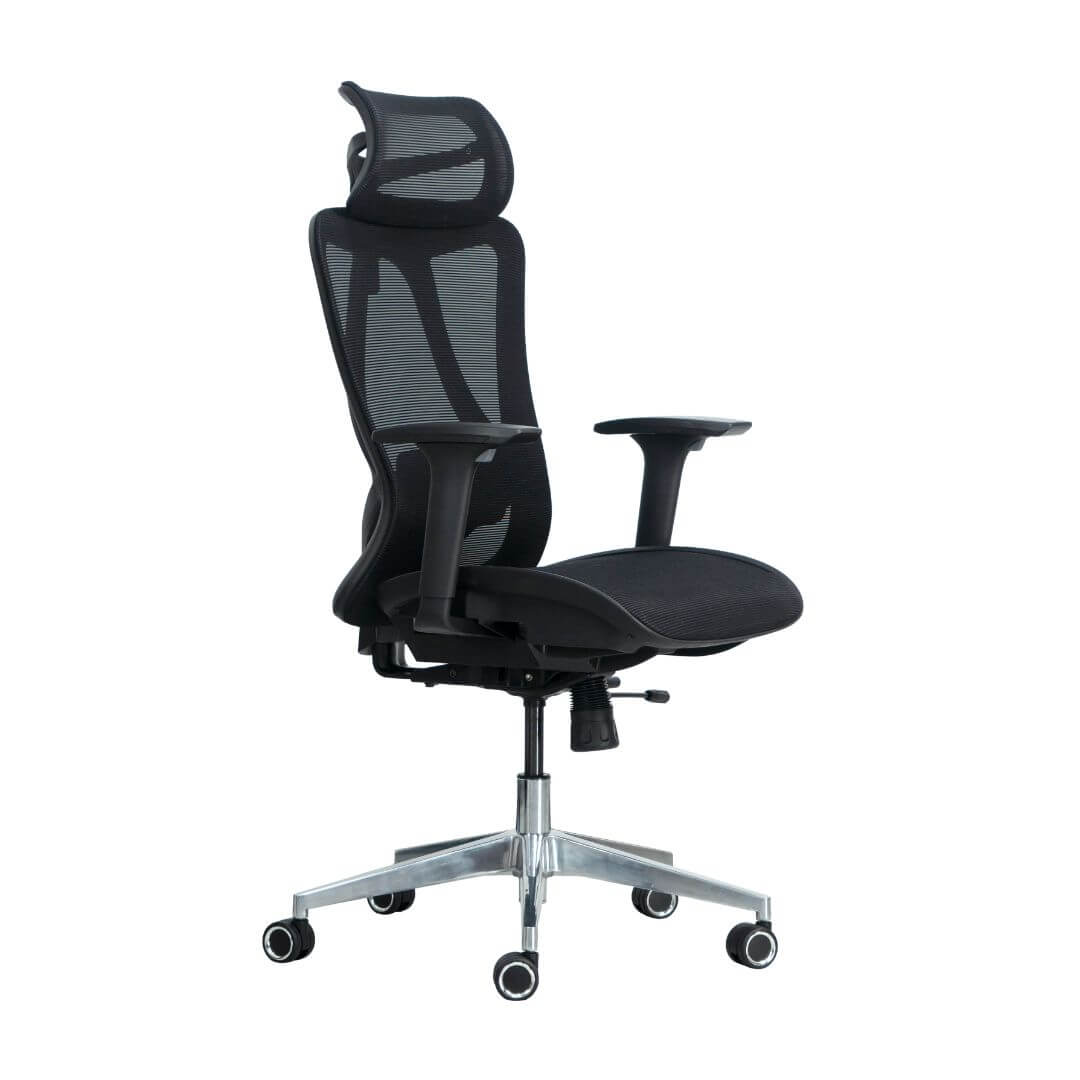 Picture of a black mesh ergonomic chair
