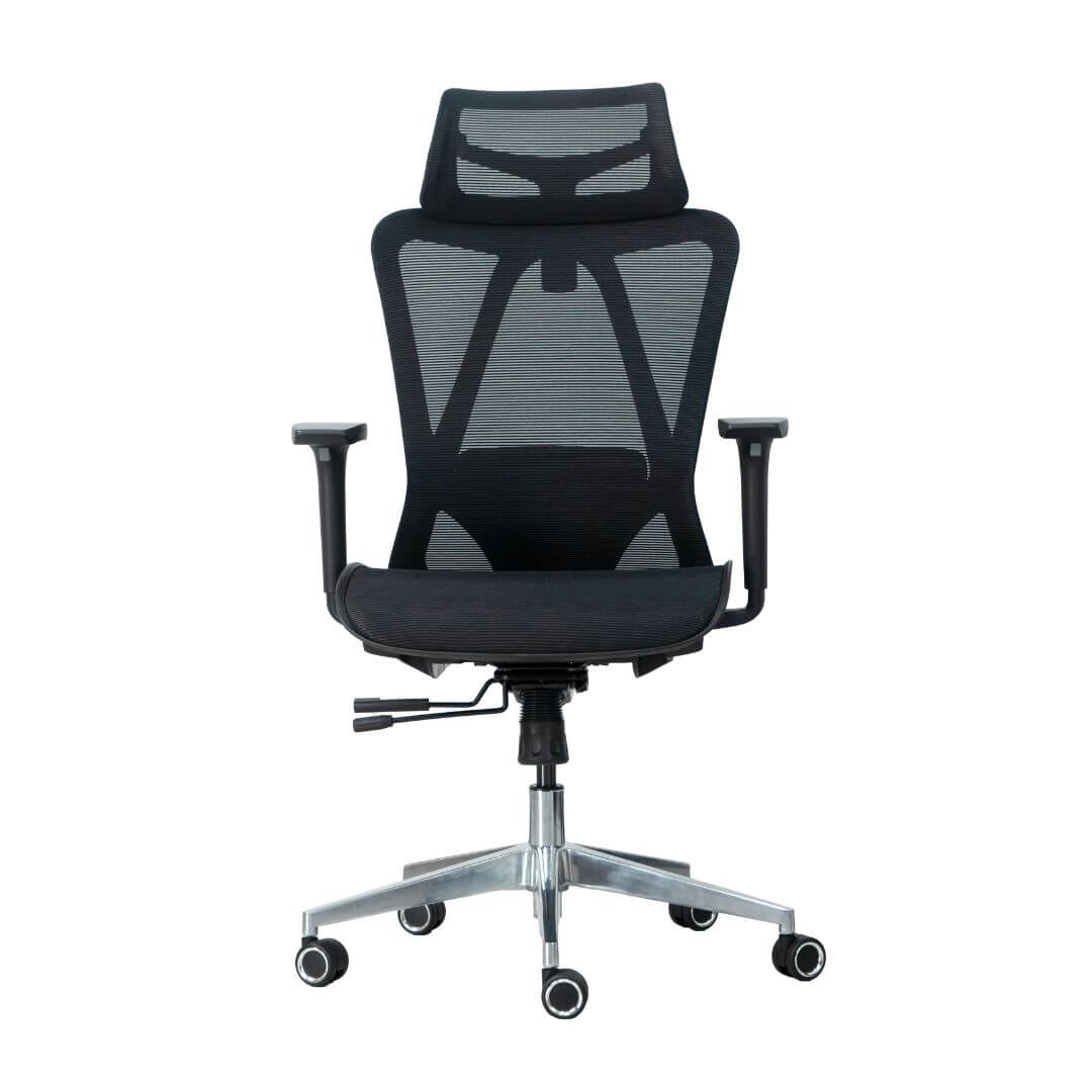 Picture of a black mesh ergonomic chair