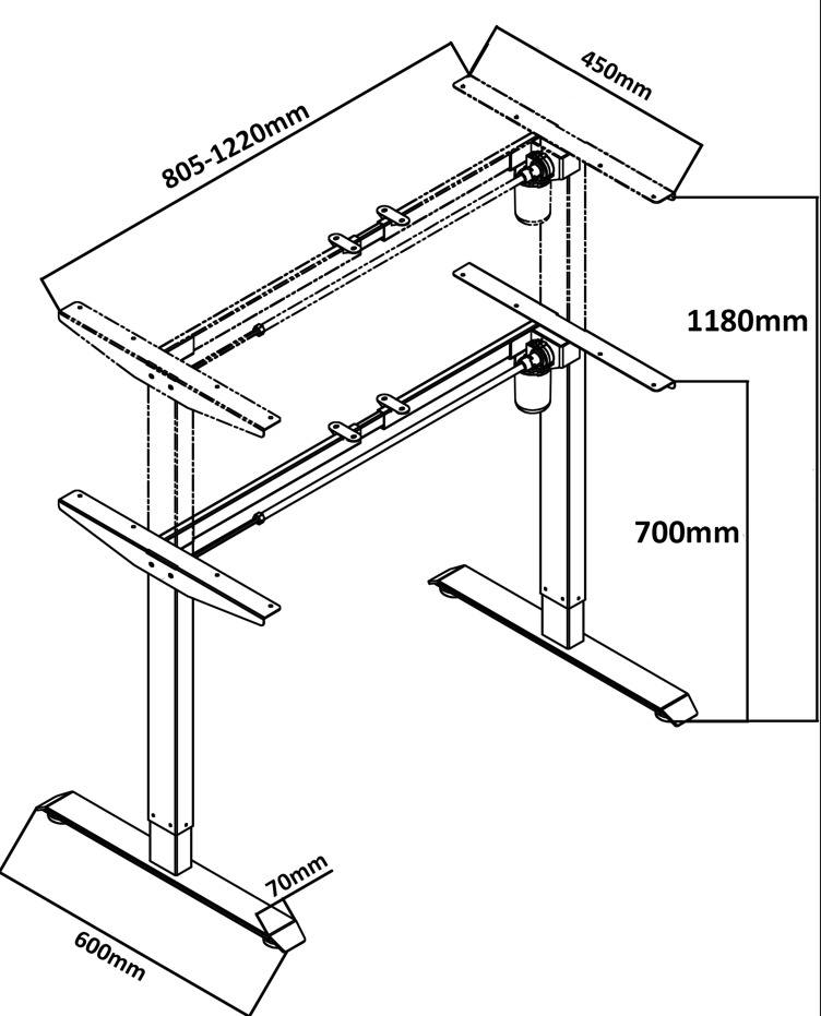 Ark Desk Lite - Economic Single Motor Standing Desk - Ark Ergonomics